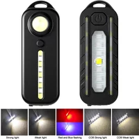 USB Rechargeable LED Red Blue Caution Emergency Police Light with Clip Shoulder Flashing Warning Safety Torch Bike Tail Lamp