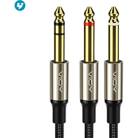 6.35 TRS Cable 1/4 Inch TRS Stereo To Dual 1/4 Inch TS Mono Y-Splitter Cable Audio Patch Cord for Speaker Mixer Amp Guitar Etc