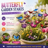 50Pcs Bunch of Butterflies Garden Yard Planter Colorful Whimsical Butterfly Stakes Decoracion Outdoor Decor Flower Pots Decor