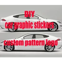 Naklejka samochodowa z własnym wzorem logo, boczna okleina na samochód, grafika boczna pojazdu, skontaktuj się ze sprzedawcą, wzór na wymiar, naklejka DIY na samochód.