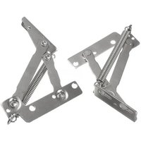2pcs 80 degree Sprung Hinges Cabinet Door Lift Up Stay Flap Top Support