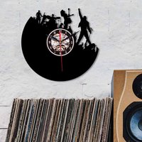 Rock Band Vinyl Records Wall Clocks Music Enthusiasts Gifts Singing Elements Home Music Room Wall Decoration Clocks