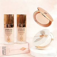 Charlotte Tilbury Soft Light Oil Control Liquid Foundation Small Gold Plate Powder Micro Light Powder Air Cushion Natural Makeup