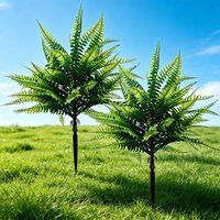 2PCS Artificial Fern Plants with Ground Stake UV Resistant Fake Greenery for Garden Patio Yard Lawn Outdoor Decor