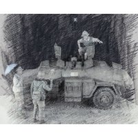 1/72 resin soldier model GK - Military theme - African army (3 figures) - Unassembled and unpainted DIY kit - 1494R
