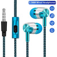 3.5mm Wired Earphones With Mic Deep Bass Gaming Audio For Android Ios Mobile Phone Travel Portable Headset Kit Music Headphones
