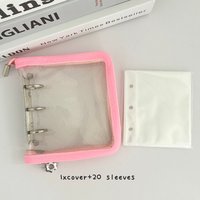 SKYSONIC New Arrival 3 Ring Zipper Collect Book, 20pcs Refill Sleeves, DIY Photo Organizer Book, Mini 3 Inch Photo Album