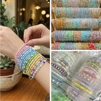10~100PCs Colorful Mini Beads Bracelet Set for Women Candy Color Summer Beach BBF Bracelets Gift for Girls Fashion Jewelry