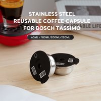 Stainless Steel Coffee capsule pod suitable for Bosch Tassimo refillable filter coffee machine silicone cover 60/180/200/220ml