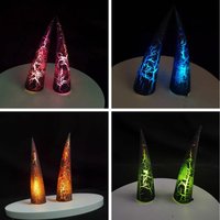 Fursuit Horn Glowing Cosplay Prop 13CM Luminous Devil Horn Dragon Horn Gradient Lava Crack Color Customize Holloween Roleplay