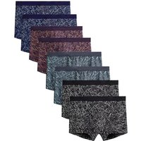 Men's Boxer Briefs 4 Pack Assorted Color Geometric Abstract Line Pattern Underwear Set Soft Breathable Cotton Stretch Comfort Ta
