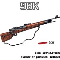 City Technical Police Military Toy Gun Sniper Rifle Building Blocks 98K Assault Rifle Assembly Brick Toy for Kids Christmas Gift