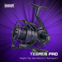 Kingdom Tegmen Pro Spinning Fishing Reel 16kg Max Drag 6.2:1 High Speed Gear Ratio 8+1BB Light Weight Saltwater Fishing Coil