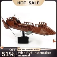 New 612Pcs Famous Star Battle Movie Moc 41Cm Desert Skiff Model Building Blocks Diy Creative Ideas Toy Christmas Birthday Gift