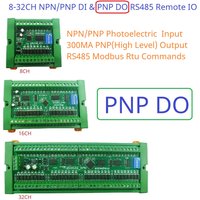 8/16/32 DI-DO Modbus DMOS PNP Output & NPN/PNP Input Module PLC RS485 Remote IO Expansion Board