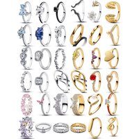 2026New 925 Silver,Heart-shaped,Floral,Butterfly Ring,Size 6 7 8 9,Suitable for European Women's Charm Luxury Jewelry Gifts