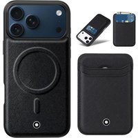 High End Busine Minimalist Sle Leather Magnetic Case for IPhone 17 Pro Max Air 16 15 14 13 12 Wireless Charger Card Holder Cover