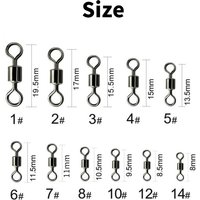 50PCS High Carbon Steel Bearing Swivel Snap with Solid Ring for Sea Fishing Lure Rigging