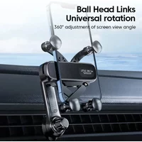 360° Rotation Gravity Car Phone Holder Air Vent Clip Navigation Stand Telescopic Air Outlet Phone Support for 4.7-7 inches Phone