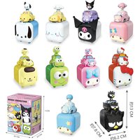 Sanrio Riding Family Hello Kitty Kuromi Melody Car Cartoon Character Handmade Ornament Children's Toy Birthday Gift