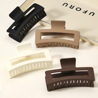 4pcs Matte Hollow Rectangle Hair Claw Clips,Large Non-slip Jaw Clips,Curved Hair Catch for Women Thick Hair Bun Daily Office