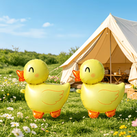 2-Pack Cartoon Yellow Duck Aluminum Foil Balloons, Perfect for Birthday Parties & First Birthday Celebrations