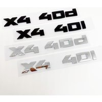 Silver black Applicable to 3D X4M40i X4M40d Numbers ABS Emblem for X4 Series E70 G05 Car Trunk Exterior Decor Logo Sticker