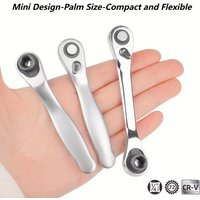 1/4 Inch Mini Socket and Bit Ratchet Wrench - 2-in-1 Handle Screwdriver Tool for Motorcycles, Cars, and Bicycles