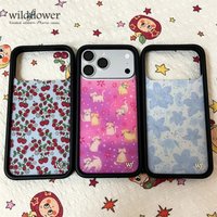 Wildflower Ins Berry Lily Cherry strawberry Phone Case for iPhone 16 15 14 11 12 13 17Pro Max Plus Cute cartoon Kitten wf Cover