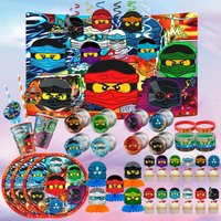 Cartoon Pattern birthday Themed Party Supplies Balloons Cake Topper Table Decor Indoor Outdoor Ninja Celebration Decorations