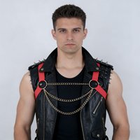 Men's Nylon Restrain Body Chest Harness Strap Clubwear Costume Fancy Dress