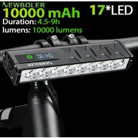 10000mAh Bicycle Light 17 LED Front Double Bracket Power Bank MTB Mountain Bicycle Lamp Bike Headlight Cycling Accessorie