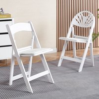 Foldable Chair Plastic Banquet Chair Backrest Chair Outdoor Chair Full Plastic Resin Chair Convenient Wedding Adult Guest Chair