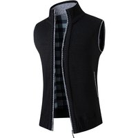 Autumn and Winter Vest Casual Sweater Cardigan Vest Middle-Aged Male Father Vest
