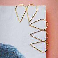 50Pcs Shiny Gold Waterdrop Shaped Metal Paper Clips Kawaii Journaling Office Supplies Desk Decor Christmas Gifts for Best Friend
