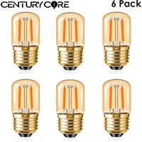 Vintage T28 Led Bulb E27 E26 1W Amber Glass 110V 220V Straight Filament For Chandelier Salt Lamp Retro Indoor Decoration Light