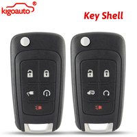 kigoauto Remote Key Case Shell 5 Button Flip Key Fob Replacement Case for Buick LaCrosse GL8 Chevrolet Volt 2010-2015