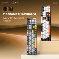 Clavier mécanique AJAZZ NK104 filaire avec touches à double injection, 104 touches remplaçables à chaud, rétroéclairage LED hybride, clavier gamer pour ordinateur portable PC