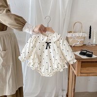 2026 Spring New Baby Girls Bodysuit Cotton Polka Dot Printed Infant Girls One Piece Clothes Toddler Jumpsuit Newborn Clothes