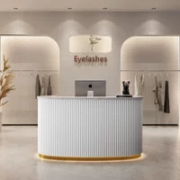 Green Boutique Reception Desks Counter Blue Decor Long Weight Reception Desk Wood Business Bancone Per Negozio Office Furniture