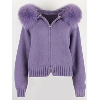 OFTBUY 2023 Neue Mode Herbst Winter Casual Mit Kapuze Echt Fox Pelz Kragen Kurze Gestrickte Jacke mit Natürlichen Warmen Mantel für Frauen