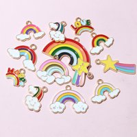 10pcs Rainbow Charms Cute Enamel Metal Charm Pendant for DIY Necklace Bracelet Jewelry Making