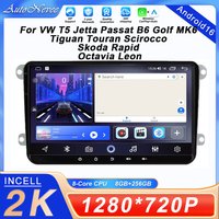 Autoradio Android sans 2din pour VW T5 Jetta Passat B6 Golf MK6 Tiguan Touran Scirocco Skoda Rapid Octavia Leon CarPlay GPS vidéo voiture