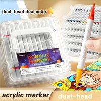 24-120 Colors Double Sided Marker Pens Set Water Based Washable Ink Art School Drawing Supplies Highlighter Sketch Brush Pen