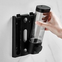 Durable ABS Plastic Manual Soap Dispenser White Black Wall-mounted Shampoo Gel Dispenser Liquid Soap Container Hotel