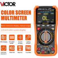 VICTOR 9801 Pro DIgital Multimeter 6000 Counts TFT Color Screen AC/DC 1000V NCV Live Wire Intelligent Diode Tester Multimetro