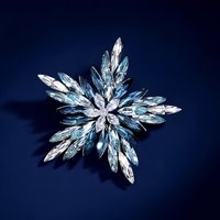 Sparkling Crystal Snowflake Flower Star Fashion Brooch Pins For Women Blue Purple Creative New Brooches