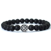 Noter Viking Compass Bracelet Man Minimalist Gemstone Stretch Beaded Braslet Natural Volcanic Rock Tiger Eyes Braclet Pulsera