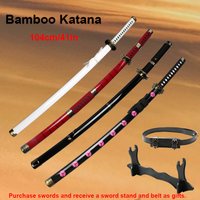 Roronoa Zoro Katana Anime Bamboo Sword 104cm / 41in Cosplay Toy Sword Halloween Gift Dressing Props Enma Purple Wado Ichimonji
