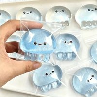 Jellyfish Squishy Squeeze Cute Animal Sea Toy Colorful Transparent Calm Down ADHD Non-toxic Anxiety Relief Squeeze Stretch Toy
